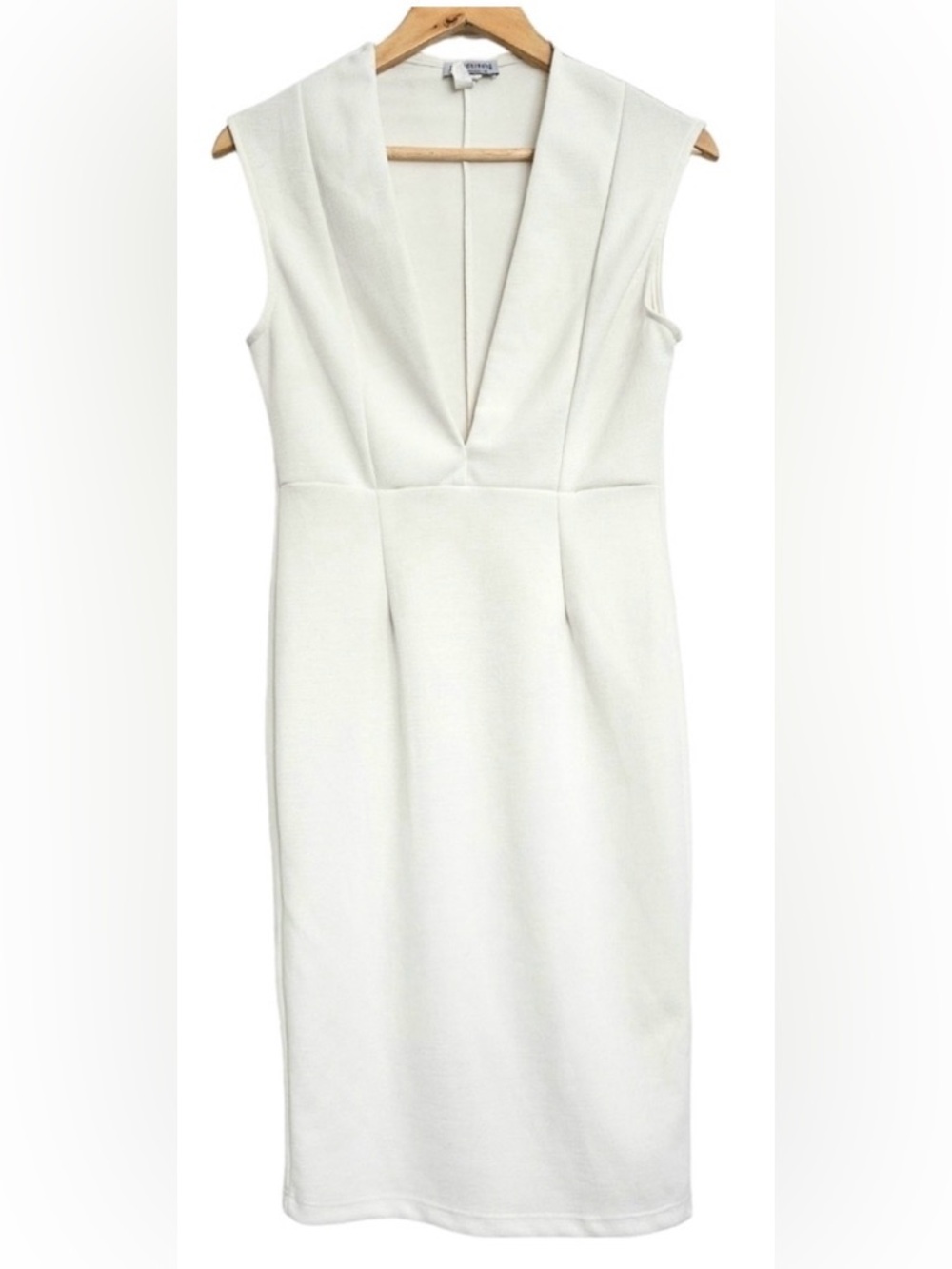 FASHION NOVA - Ivory Sleeveless V-Neck Midi Dress